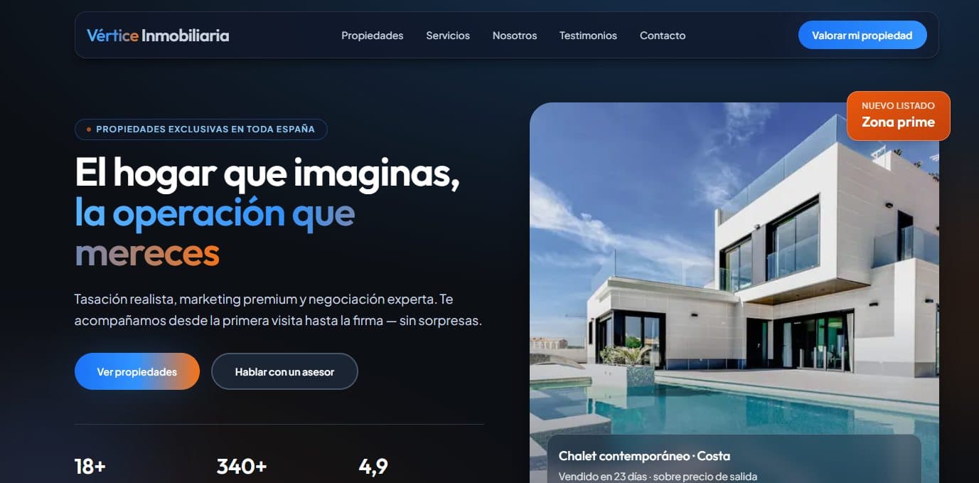 Demo de página web para Inmobiliaria