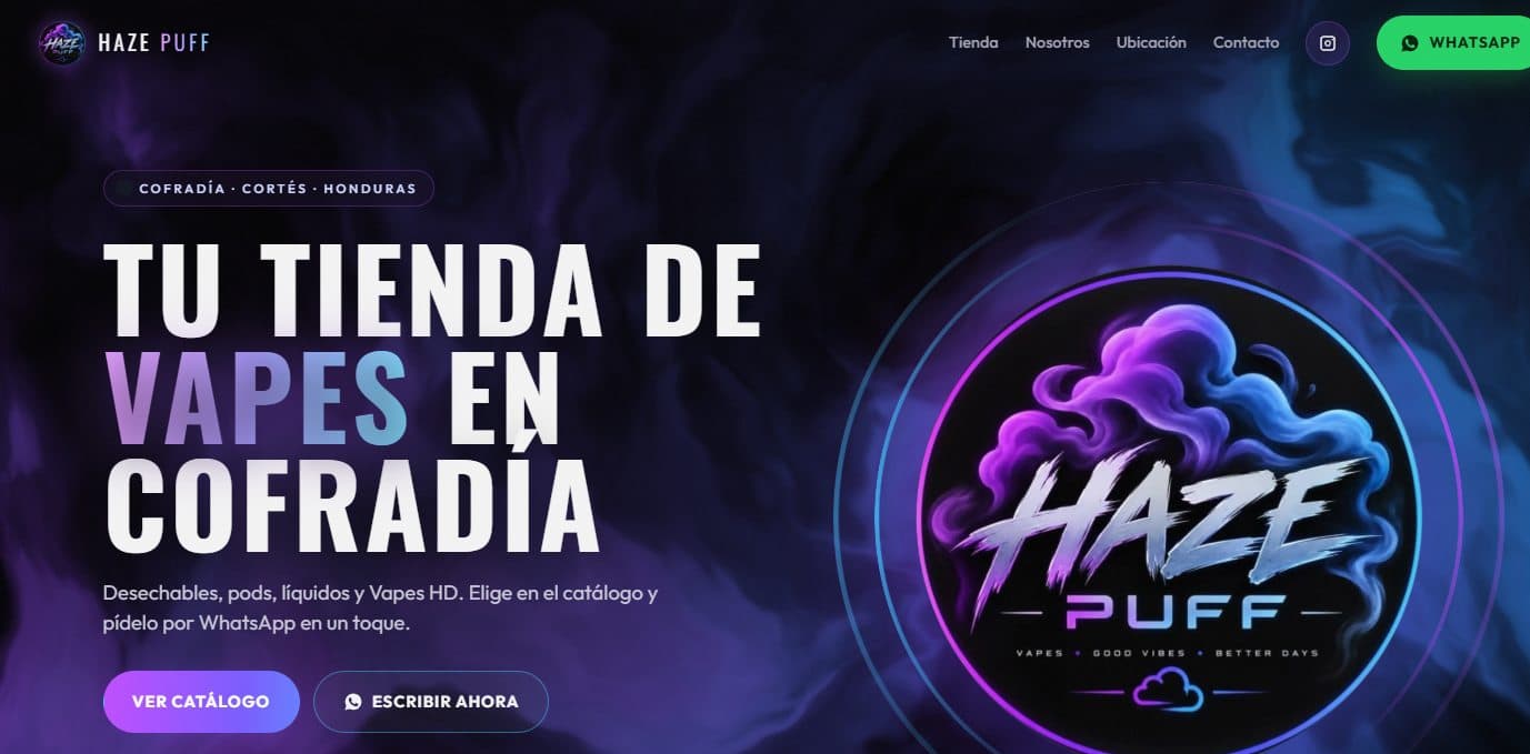 Sitio web de Haze Puff