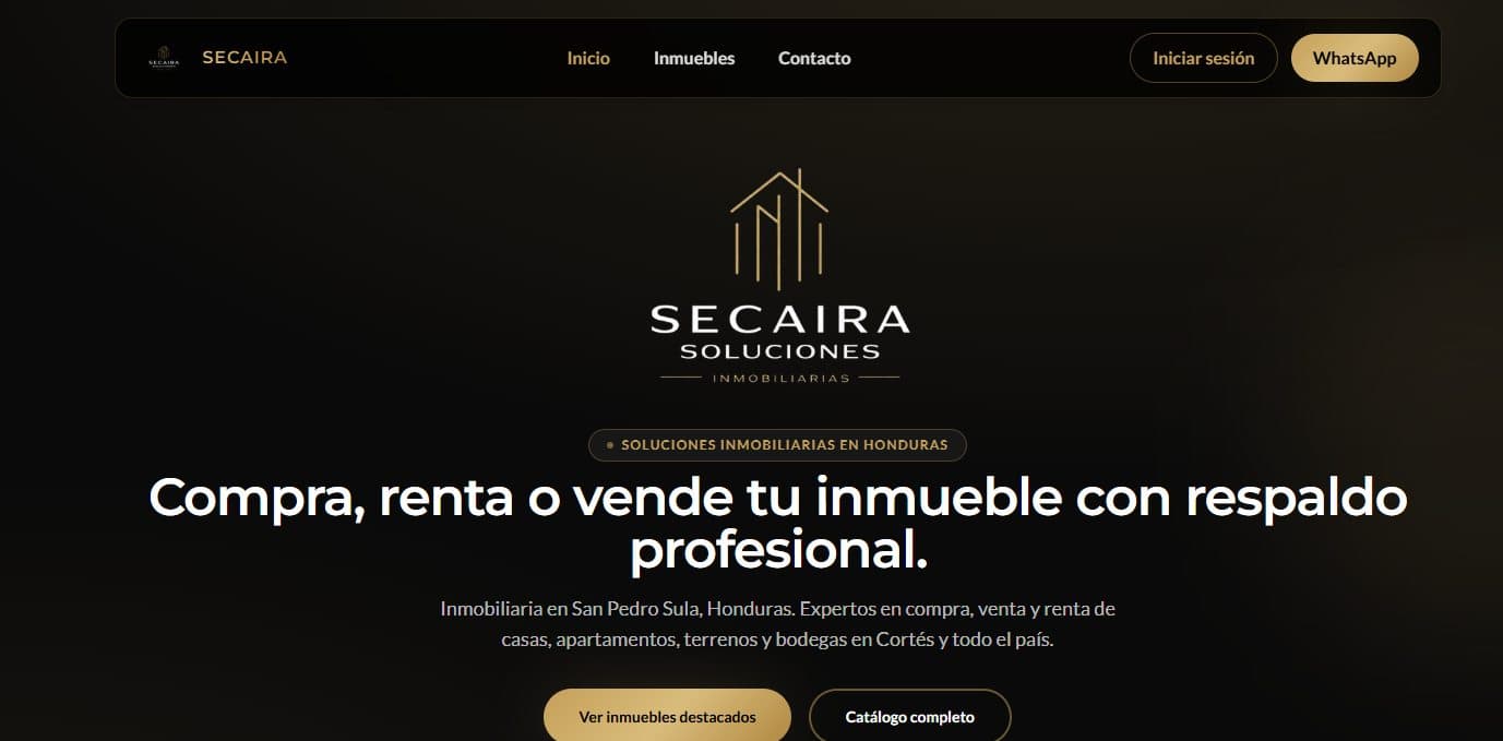 Sitio web de Secaira Inmobiliaria